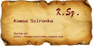 Komsa Szironka névjegykártya